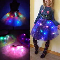 Alternative view of Fusta tutu cu lumini LED multicolore