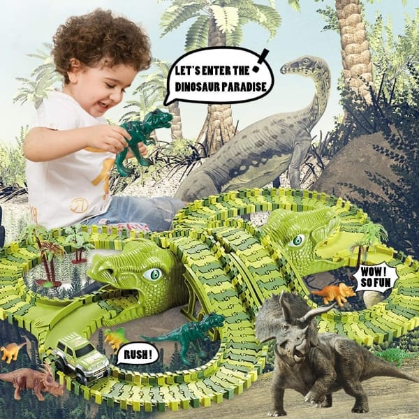Pistă de curse cu 140 de piese Dinozaurul Magic - imagine 4