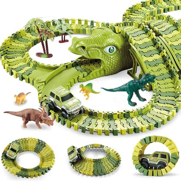 Pistă de curse cu 140 de piese Dinozaurul Magic - imagine 3