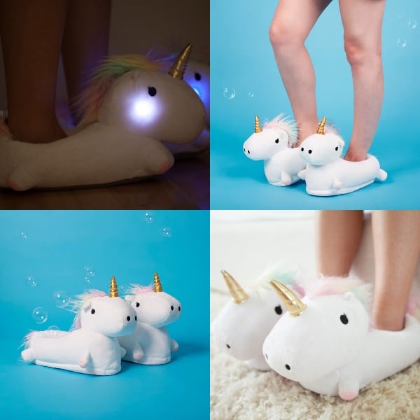 Papuci De Casă Cu Unicorni Și LED - imagine 2