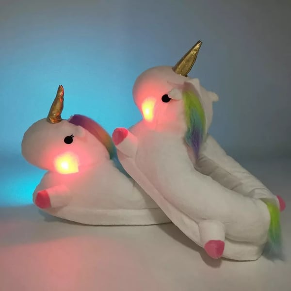 Papuci De Casă Cu Unicorni Și LED - imagine 3