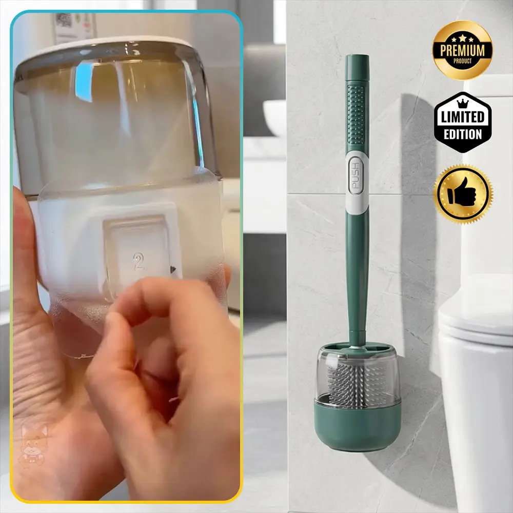 FRESHFLUSH – Perie WC 2 în 1 cu dozator integrat pentru detergent