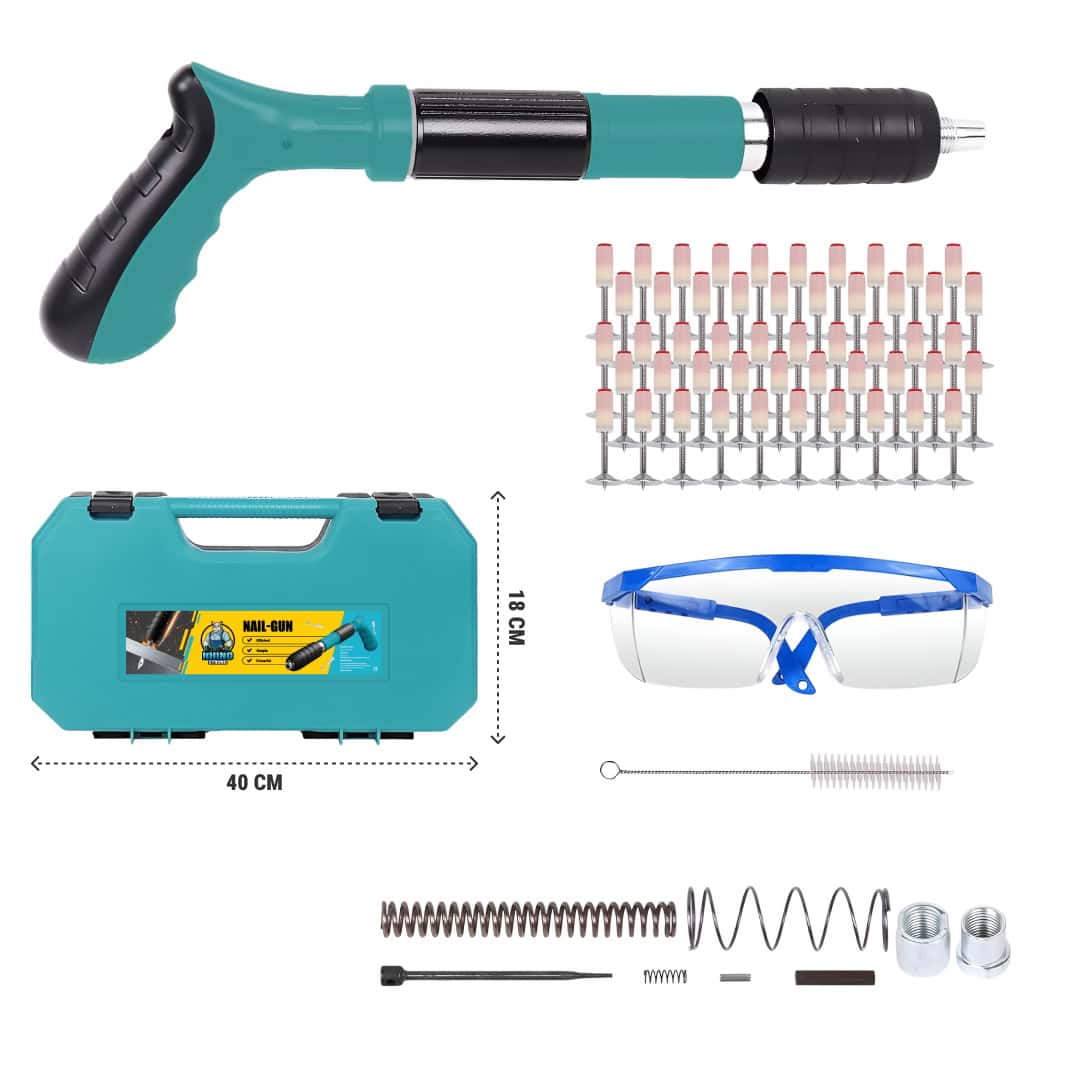 RHINOFIX Rivetslammer PRO – unealtă de batere cu arc pentru beton și oțel + GRATUIT cutie și 50 de cuie - imagine 3