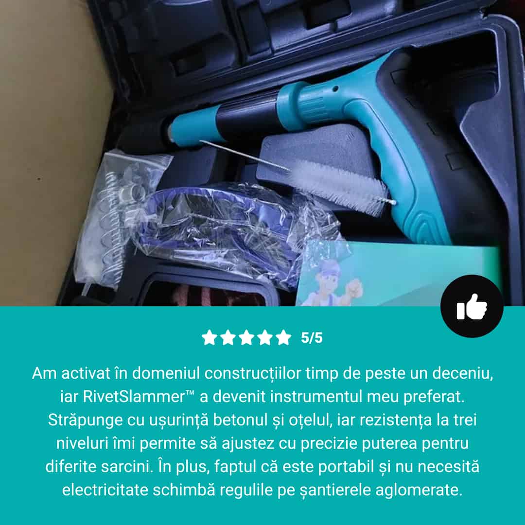 RHINOFIX Rivetslammer PRO – unealtă de batere cu arc pentru beton și oțel + GRATUIT cutie și 50 de cuie - imagine 5