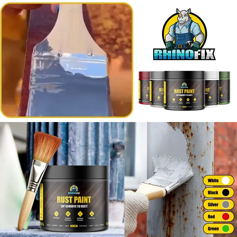 RHINOFIX MetalGuard – vopsea pentru acoperirea ruginii și protecția împotriva coroziunii, 500 ml (diverse culori)