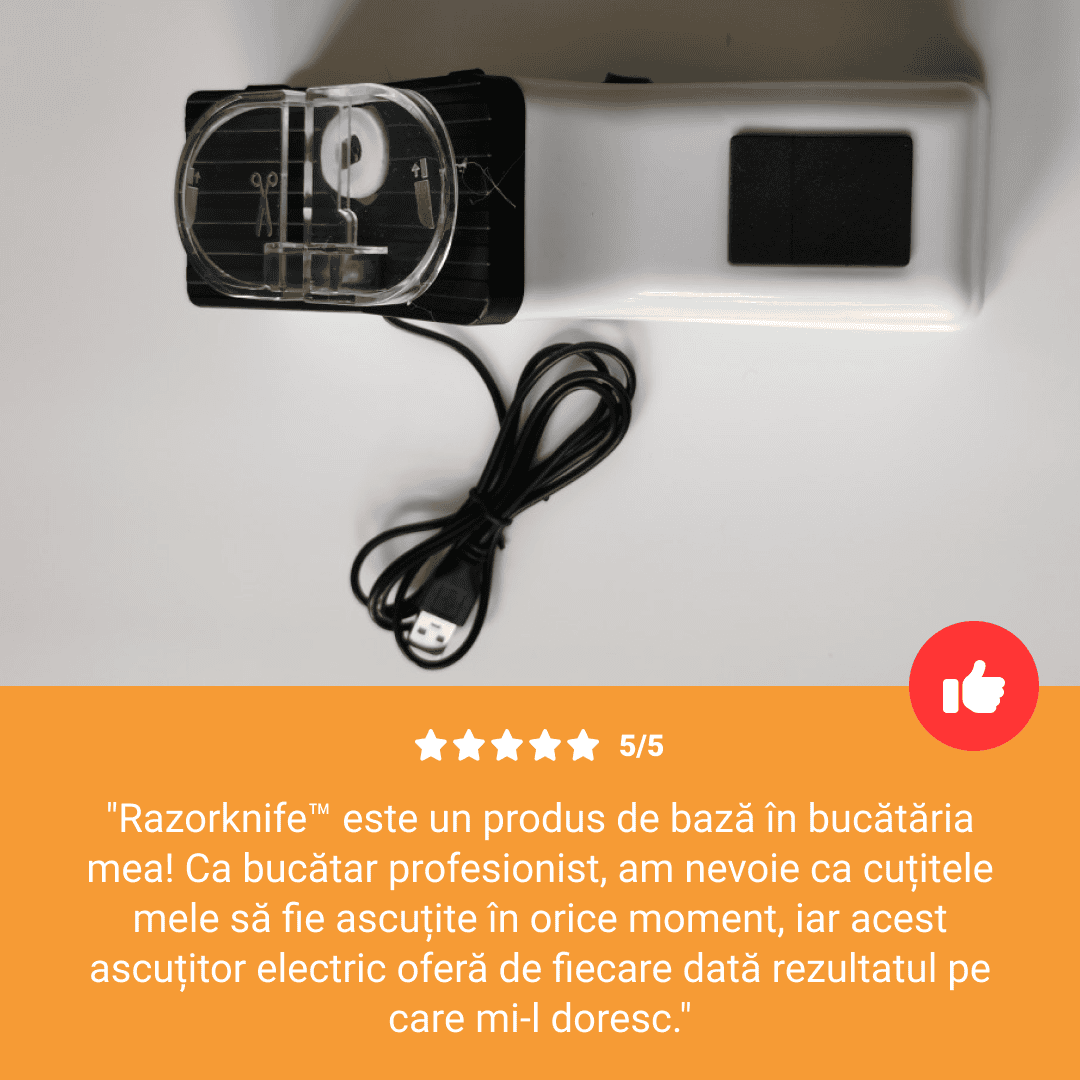 RAZORKNIFE – ascuțitor electric de cuțite pentru cuțite perfect ascuțite în câteva secunde - imagine 7