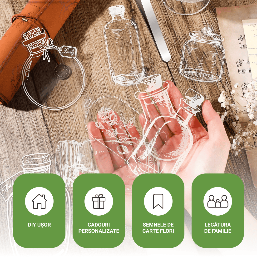 SEMNE DE CARTE CU FLORI USCATE – 80 BUC. FLOWERMARKS™ 1+1 GRATIS! - imagine 5