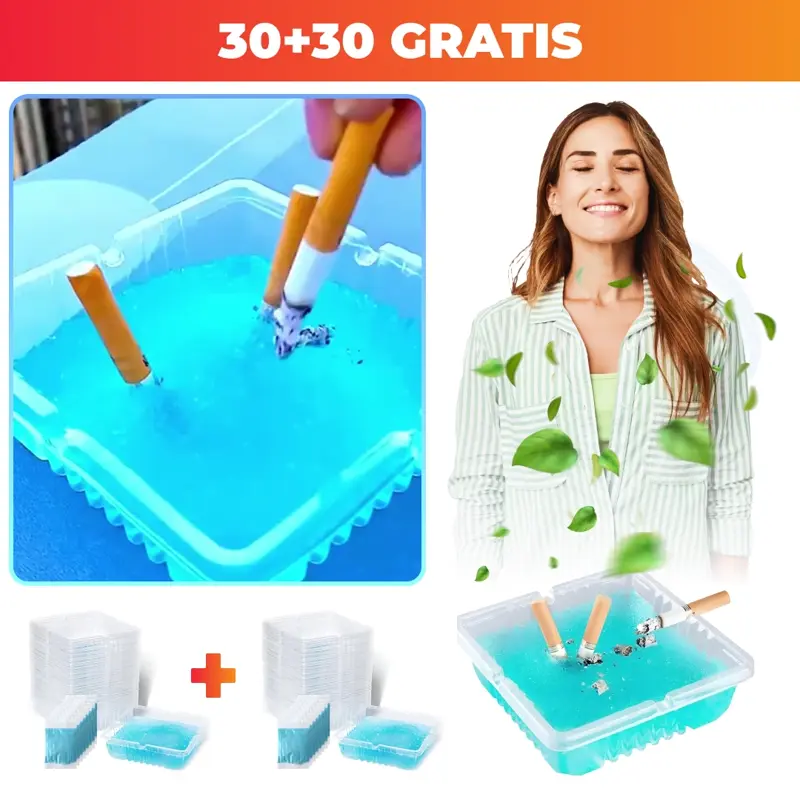 ASHFRESH: Scrumieră portabilă fară fum și miros - 30+30 gratis