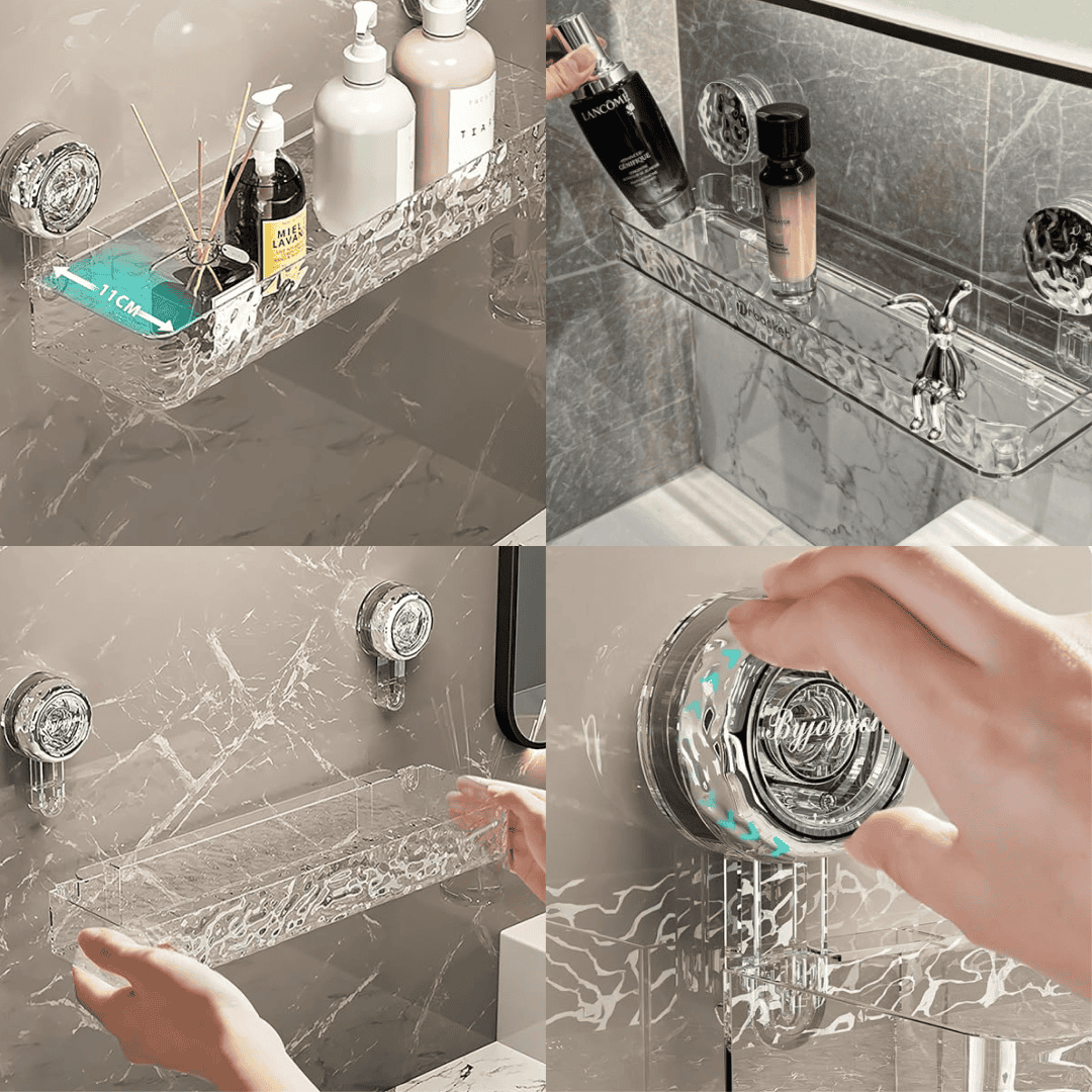 LotionRack™ este un raft pentru baie care poate fi atașat fără găurire - imagine 4