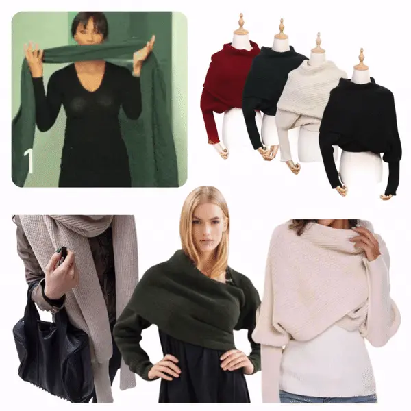CozyWrap™ – Eșarfa 2-în-1 care se transformă într-un pulover
