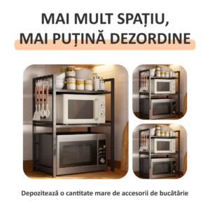 Alternative view of MicroRack – Raft de bucătărie extensibil care economisește spațiu pentru cuptoare cu microunde și alte aparate