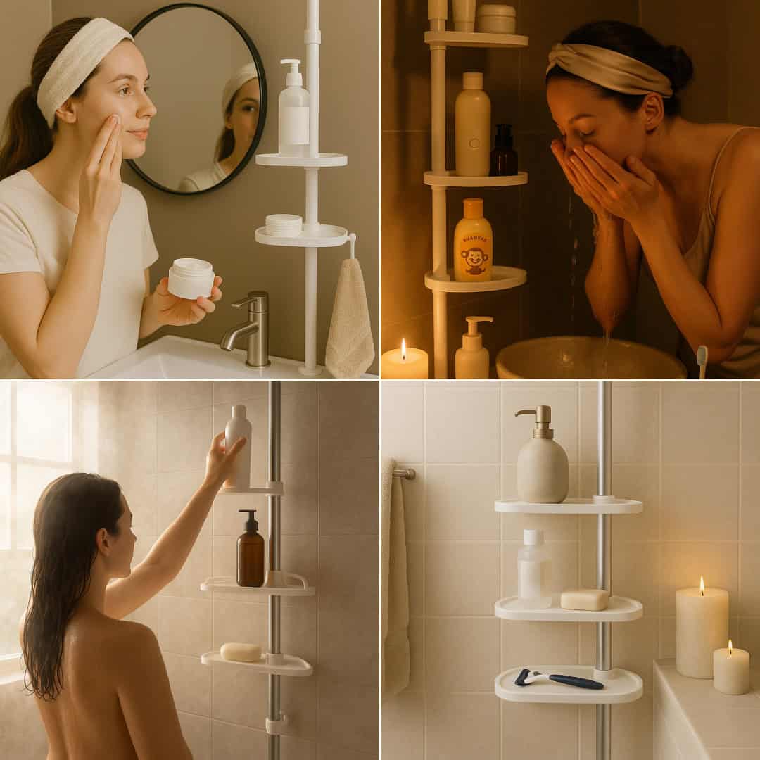 RACKBATH – raft de duș care elimină dezordinea și menține dușul organizat (fără găurire, potrivit pentru orice baie) - imagine 4
