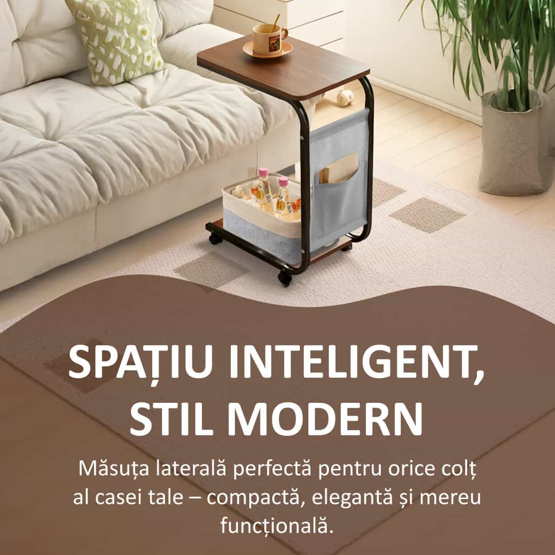 UrbanNest™ - Măsuță Laterală Mobilă - imagine 2