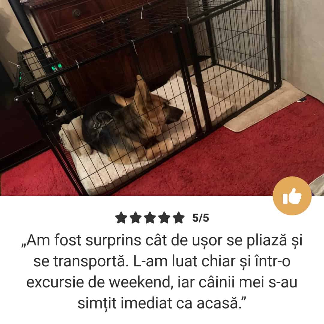 Pawz™ - Țarc pliabil multifuncțional pentru câini cu ușă și acoperiș detașabil - imagine 6