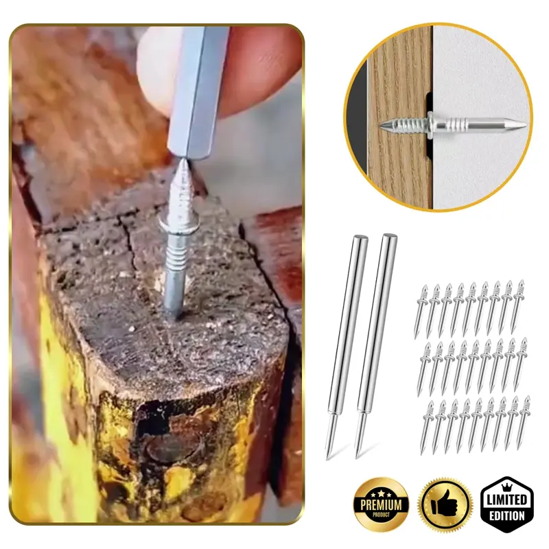 Naox™ – Set de cuie duble pentru plinte cu accesorii | Variante disponibile: 30x, 100x și 500x
